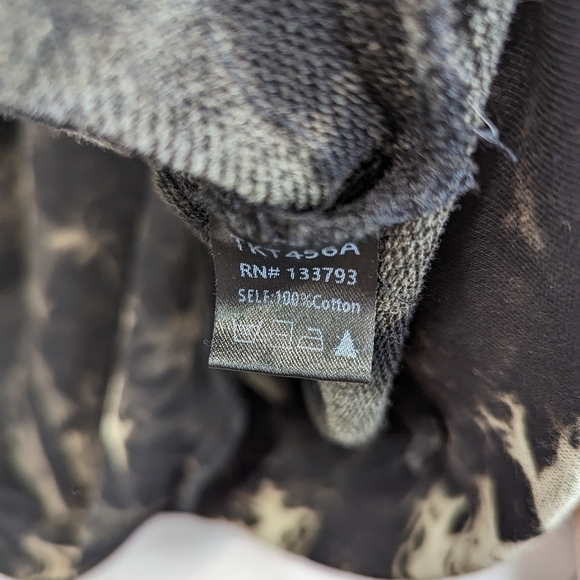 POL Sweatshirt Size Small Beach Bum Tye Dye Bleach Marble Graphic Black Women - Picture 10 of 13